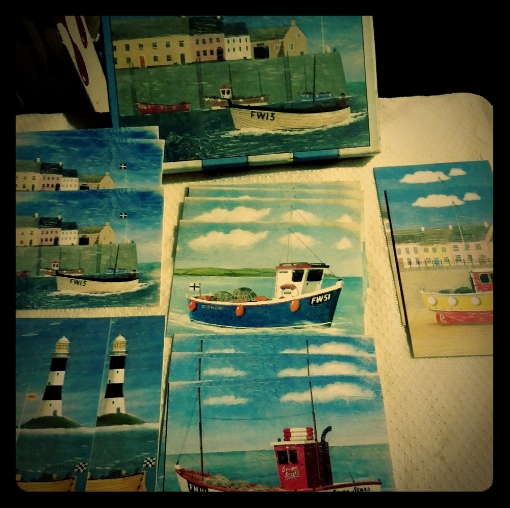 Driftwood boats postcards set of 14